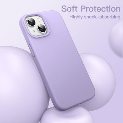 JETech Silicone Case for iPhone 13 6.1-Inch, Silky-Soft Touch Full-Body Protective Phone Case, Shockproof Cover with Microfiber Lining (Black)