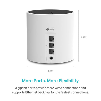 TP-Link Deco X55 AX3000 WiFi 6 Mesh System - Covers up to 6500 Sq.Ft, Replaces Wireless Router and Extender, 3 Gigabit Ports per Unit, Supports Ethernet Backhaul, Deco X55(3-Pack)