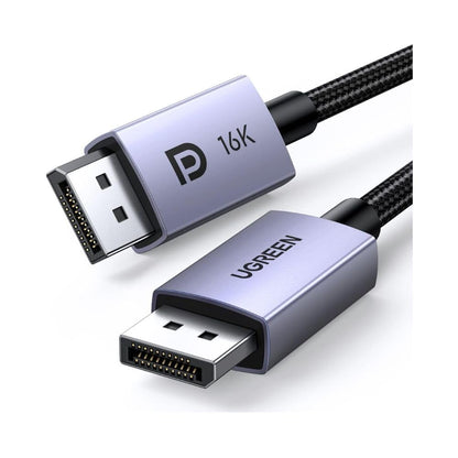 UGREEN 16K 6.6FT DisplayPort Cable 2.1 [VESA Certified] DP 2.1 40Gbps Support 8K@240Hz 1080P@540Hz HDR, HDCP, DSC 1.2a, Braided Display Port Cable Cord Compatible FreeSync G-Sync Video Card Monitor