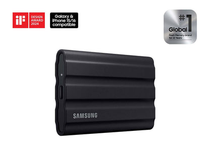 Samsung T7 Shield 1TB, up to 1050MB/s, USB 3.2 Gen2, Rugged, IP65 Rated, for Photographers, Content Creators and Gaming, Portable External Solid State Drive (MU-PE1T0S/AM, 2022), Black