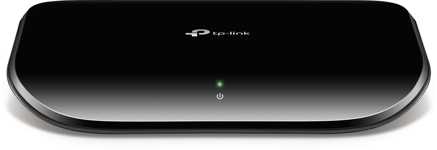 TP-Link 8 Port Gigabit Ethernet Network Switch | Plug and Play | Desktop or Wall-Mount | Plastic Case Ethernet Splitter | Fanless | Traffic Optimization | Unmanaged (TL-SG1008D),Black