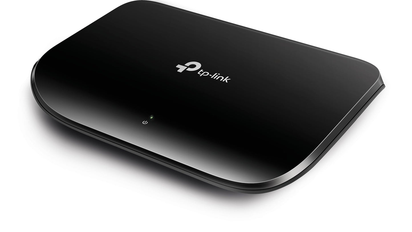 TP-Link 8 Port Gigabit Ethernet Network Switch | Plug and Play | Desktop or Wall-Mount | Plastic Case Ethernet Splitter | Fanless | Traffic Optimization | Unmanaged (TL-SG1008D),Black