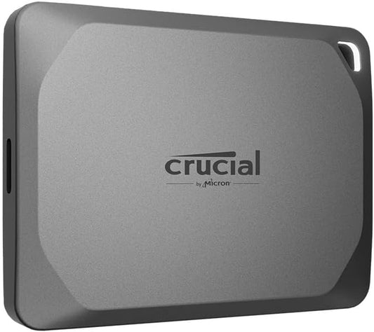 Crucial X9 Pro 1TB Portable SSD, Up to 1050MB/s Read & Write, 3.2 USB-C, External Solid State Drive, Durable Storage for PC & Mac, for Content Creators & Videogaphers, Silver - ‎CT1000X9PROSSD902