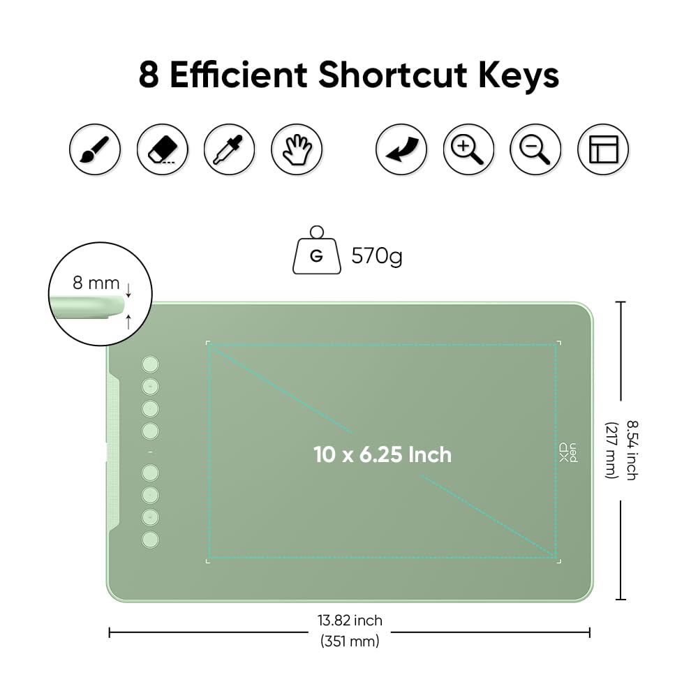 XPPen Updated Deco 01 V3 Drawing Tablet-16384 Levels of Pressure Battery-Free Stylus, 10x6 Inch OSU Graphic Tablet, 8 Hotkeys for Digital Art, Teaching, Gaming Drawing Pad for Chrome, PC, Mac, Android