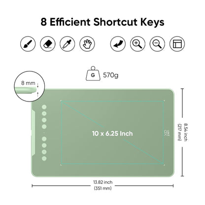XPPen Updated Deco 01 V3 Drawing Tablet-16384 Levels of Pressure Battery-Free Stylus, 10x6 Inch OSU Graphic Tablet, 8 Hotkeys for Digital Art, Teaching, Gaming Drawing Pad for Chrome, PC, Mac, Android