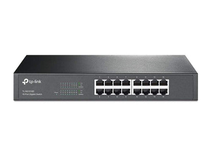 TP-Link 16-Port Gigabit Ethernet Unmanaged Switch Plug and Play Metal Desktop/Rackmount Fanless (TL-SG1016D)