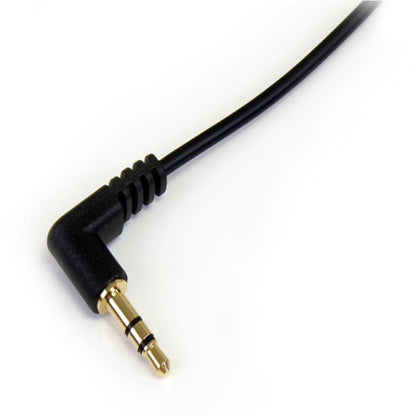 StarTech.com 15 ft. (4.6 m) 3.5mm Audio Cable - 3.5mm Slim Audio Cable - Gold Plated Connectors - Male/Male - Aux Cable (MU15MMS), Black