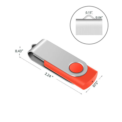 Enfain 16GB USB 2.0 Flash Drive 10 Pack | Swivel Thumb Drives with 31 Labels | Gift-Ready Packaging for Corporate Events, Office & Team Distributions (Black)