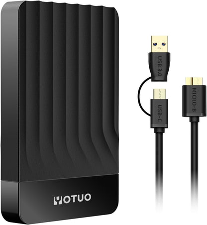 YOTUO 500GB External Hard Drive, Portable Storage Expansion HDD, USB 3.0 & USB-C for PC, Mac, Desktop, Laptop, Smartphone, PS4, Xbox One, Xbox 360, Office & Game Black