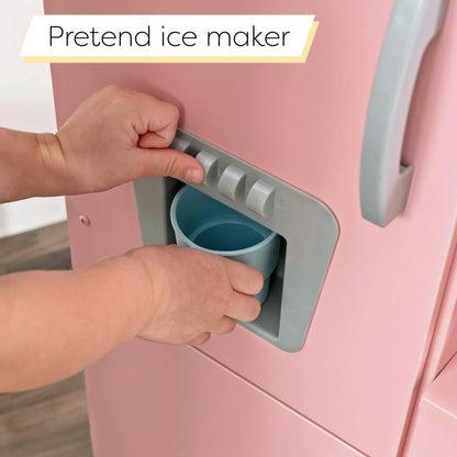 KidKraft Vintage Wooden Play Kitchen with Pretend Ice Maker and Play Phone, White