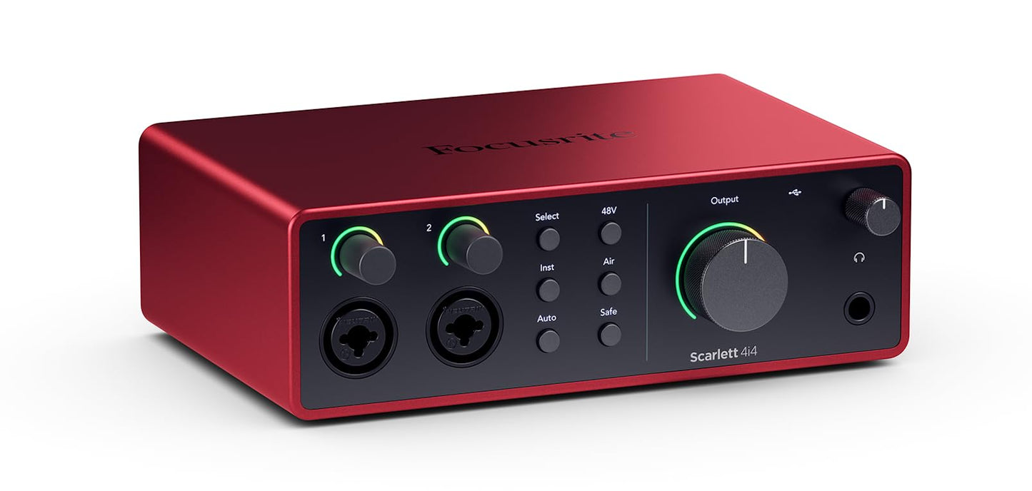 Focusrite Scarlett Solo 4th Gen USB Audio Interface, for the Guitarist, Vocalist, or Producer — High-Fidelity, Studio Quality Recording, and All the Software You Need to Record