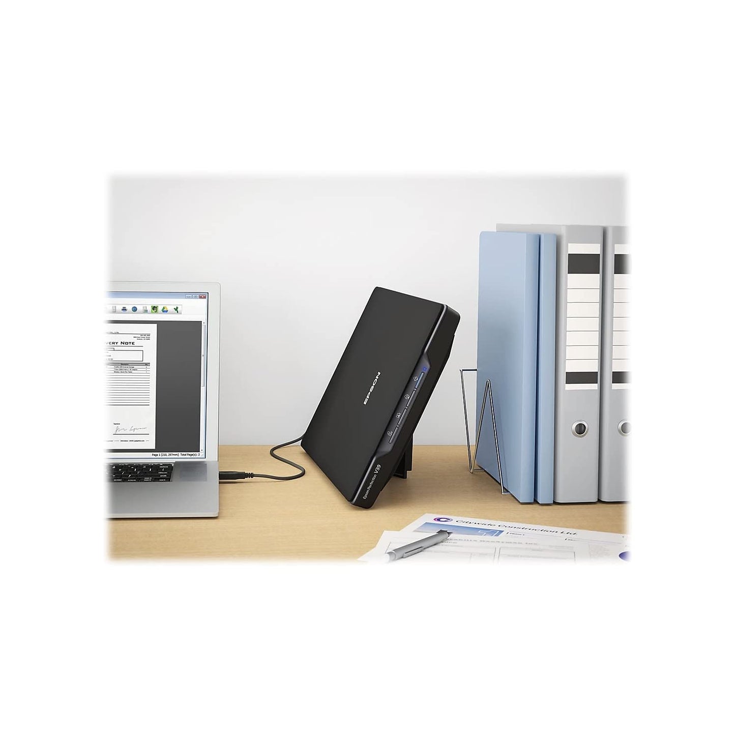 Epson Perfection V39 Color Photo & Document Scanner with Scan-To-Cloud & 4800 Optical Resolution, Black