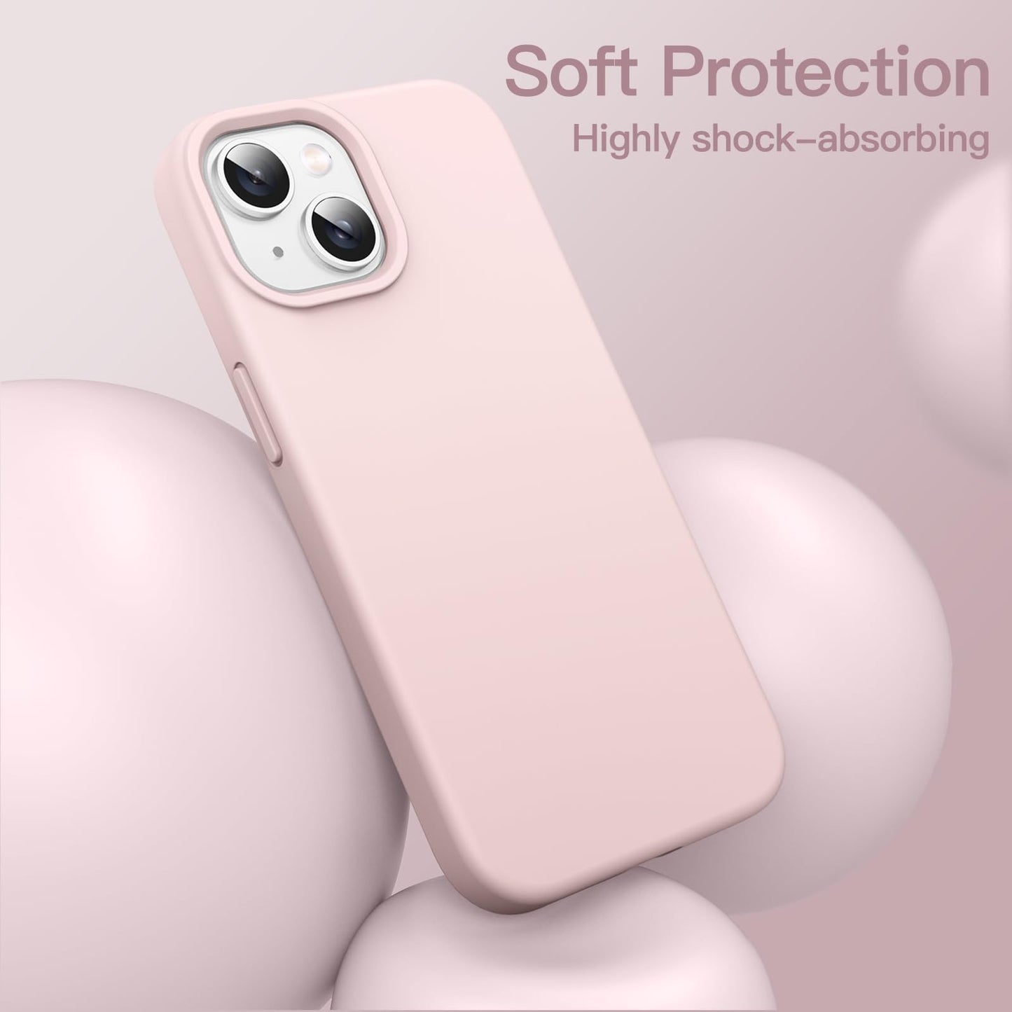 JETech Silicone Case for iPhone 14 6.1-Inch, Silky-Soft Touch Full-Body Protective Phone Case, Shockproof Cover with Microfiber Lining (Black)