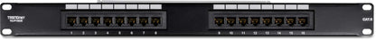 TRENDnet 16-Port Cat6 Unshielded Patch Panel,Rackmount, 1U 19", Cat3,Cat4,Cat5,Cat5e,Cat6 Compatible, 250Mhz Connection, Ideal for Copper Gigabit Ethernet Connections, Black, TC-P16C6