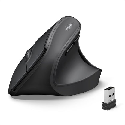 UGREEN Vertical Mouse, Wireless Bluetooth Ergonomic Mouse, Dual-Mode (BT 5.4 & USB 2.4G), Quiet Clicks, 4 Adjustable DPI (1000/1600/2000/4000), Compatible with Windows/Mac/Linux/Android/ChromeOS
