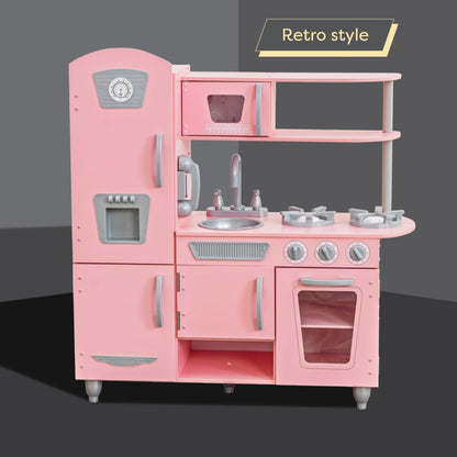 KidKraft Vintage Wooden Play Kitchen with Pretend Ice Maker and Play Phone, White