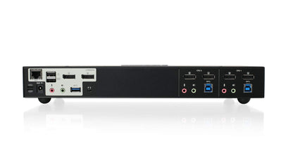 IOGEAR 2-Port USB HDMI Cabled KVM Switch - 1920 x 1200 60Hz - Hotkey or Remote Button Switch - 2.1 Stereo - USB 2.0 Mouse Port Can Be Used As USB Hub and USB Peripheral Sharing - Mac / Win - GCS62HU