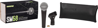 Shure SM58-LC Dynamic Vocal Microphone – Professional Handheld Cardioid XLR Mic for Singing, Live Performance, Studio Recording, Podcast & Broadcast, Black