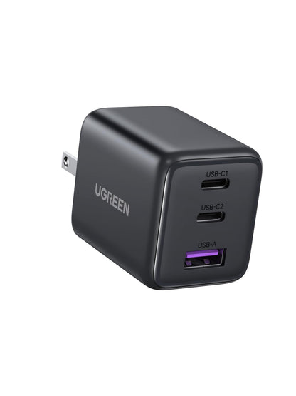 UGREEN 3-Port 30W USB C Charger, GaN II Compact iPhone Charger Fast Charging, Type C Power Adapter for iPhone 17/16/15 Series, Galaxy S26/S25/24, iPad, MacBook Neo/Air, Matt Black