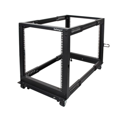 StarTech 42U 4-Post Server Rack, 19in Open Frame Rack with 40in (101cm) Mounting Depth and 1323lb (600kg) Weight Capacity, Mobile or Floor Mount IT Rack