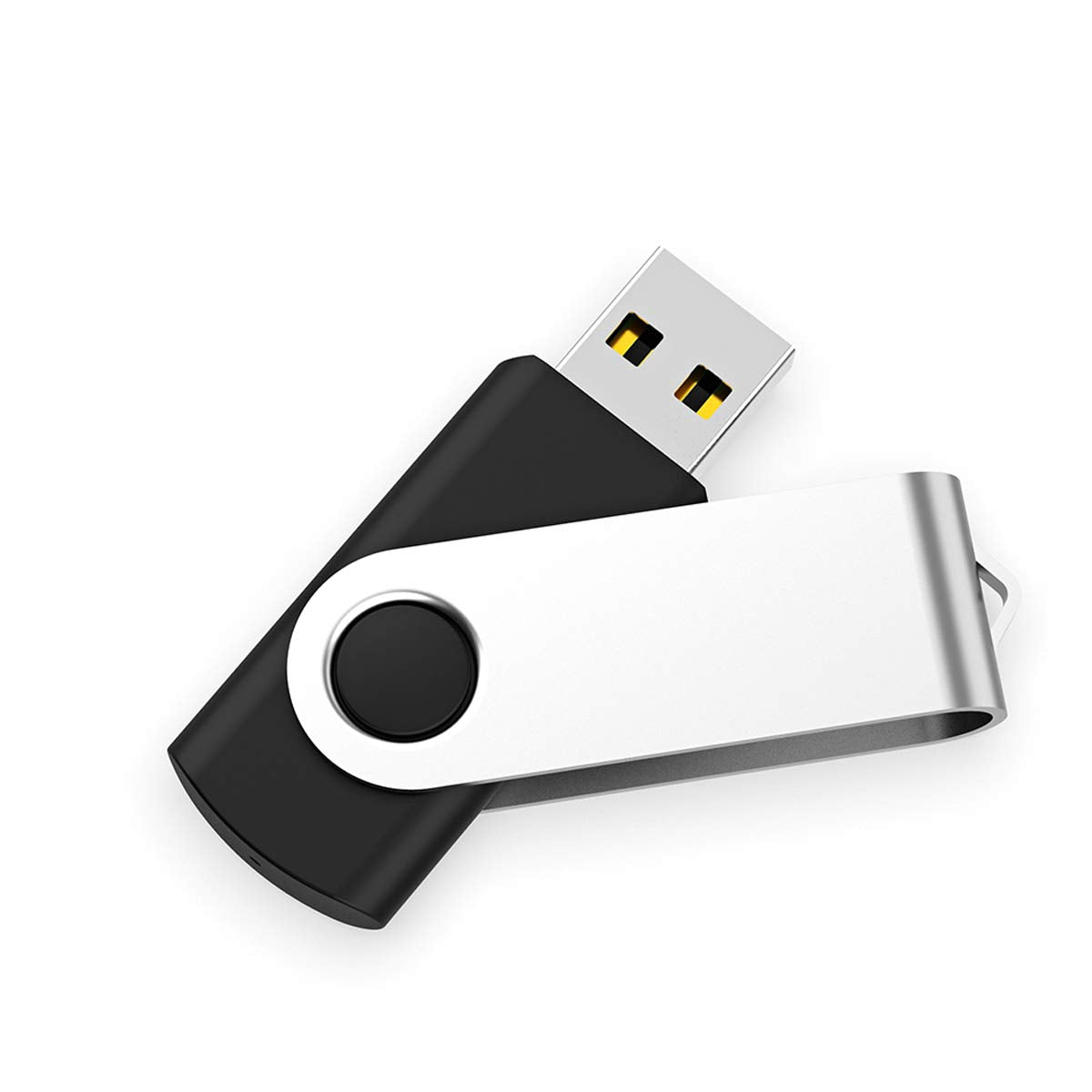 2 Pack 64GB USB Flash Drive USB 2.0 Thumb Drives Jump Drive Fold Storage Memory Stick Swivel Design - Black