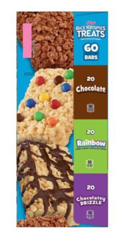 Kellogg's Rice Krispies Treats Snack Bars Variety Pack, 60 ct