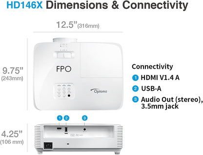 Optoma HD146X 1080P Full HD Vibrant Home Theater Projector