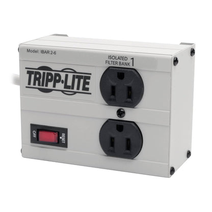 Tripp Lite ISOBAR6ULTRA Isobar 6 Outlet Heavy Duty Power Strip Surge Protector, 3330 Joules, 6ft Cord, Flat Plug, Metal Power Strip, Industrial Garage Work Shop Bench, Under Desk and Wall Mountable