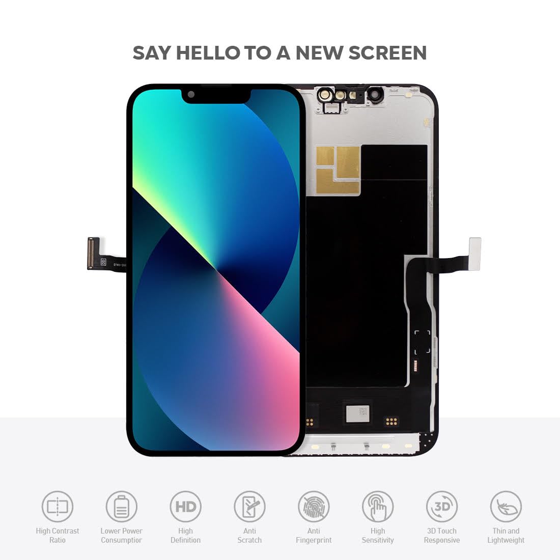 Compatible with iPhone XR Premium LCD Screen Replacement 6.1 inch (Model A1984, A2105, A2106, A2108) High Resolution Display digitizer Assembly Touch Screen