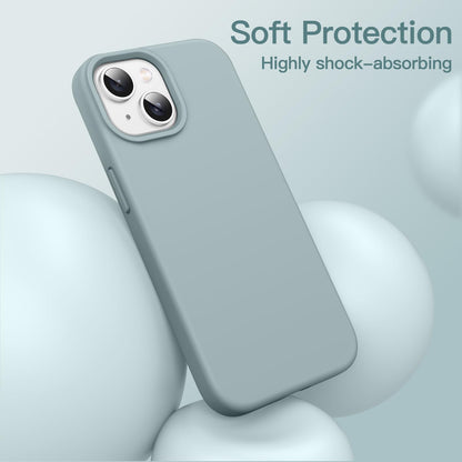 JETech Silicone Case for iPhone 14 6.1-Inch, Silky-Soft Touch Full-Body Protective Phone Case, Shockproof Cover with Microfiber Lining (Black)