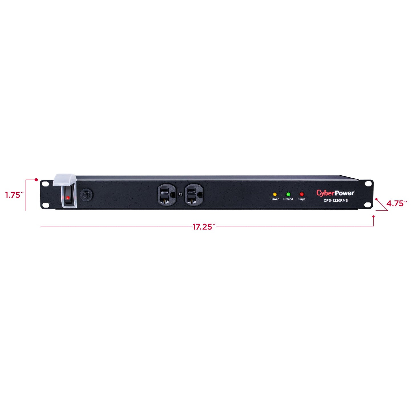 CyberPower CPS1215RMS Surge Protector, 120V/15A, 12 Outlets, 15 ft Power Cord, 1U Rackmount
