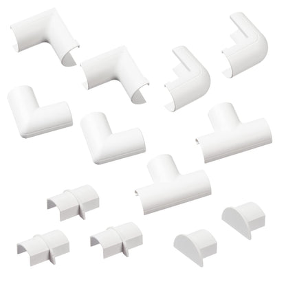 D-Line Cable Raceway On-Wall Cord Cover | 1D3015W | Surface Mount Electrical Channel to Hide and Conceal Cords, Cables, and Wires | White, Paintable