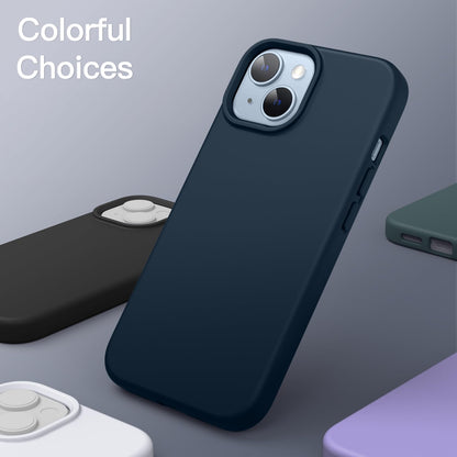 JETech Silicone Case for iPhone 14 6.1-Inch, Silky-Soft Touch Full-Body Protective Phone Case, Shockproof Cover with Microfiber Lining (Black)