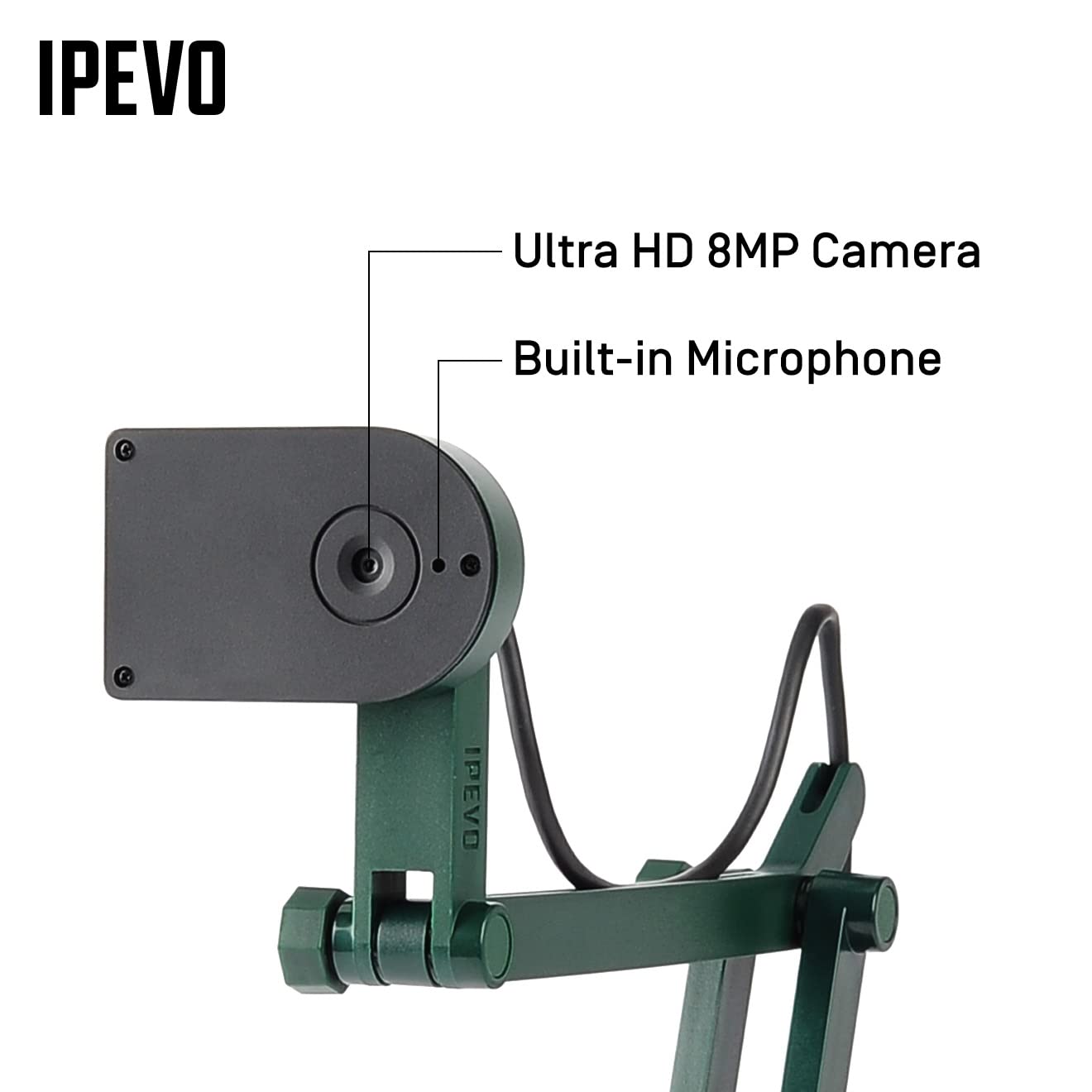 IPEVO V4K Ultra High Definition 8MP USB Document Camera — Mac OS, Windows, Chromebook Compatible for Live Demo, Web Conferencing, Distance Learning, Remote Teaching, Green