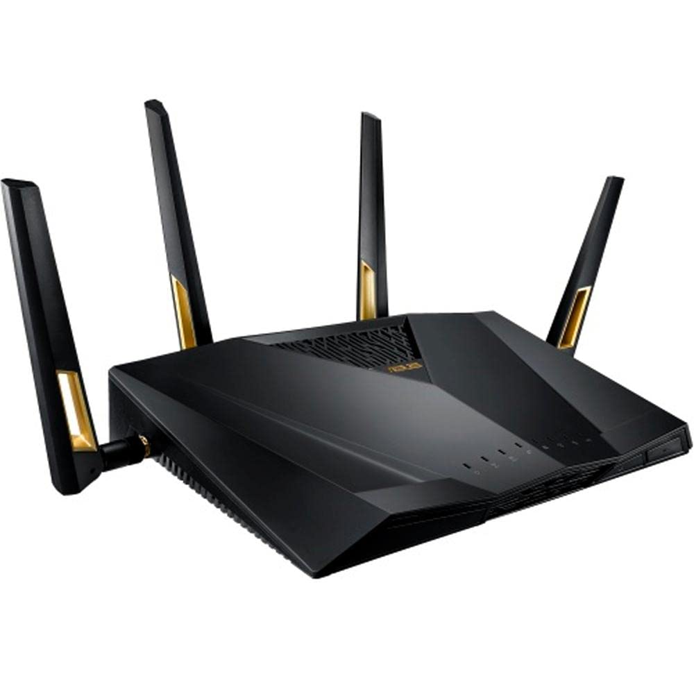 ASUS RT-AX88U AX6000 Dual Band WiFi 6 Gaming Router, 8 Ports, Lifetime Security, Adaptive QoS