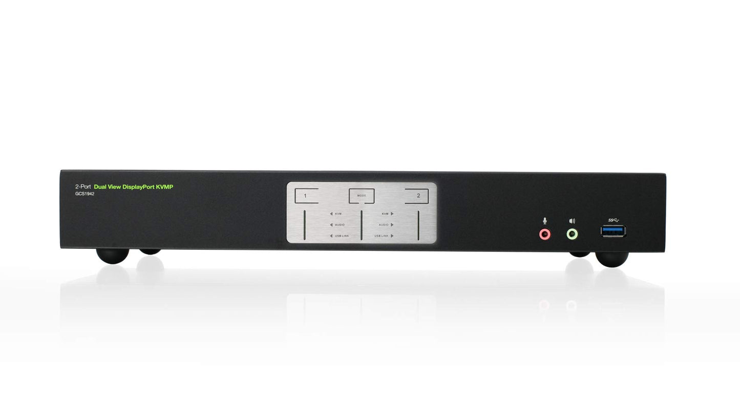 IOGEAR 2-Port USB HDMI Cabled KVM Switch - 1920 x 1200 60Hz - Hotkey or Remote Button Switch - 2.1 Stereo - USB 2.0 Mouse Port Can Be Used As USB Hub and USB Peripheral Sharing - Mac / Win - GCS62HU