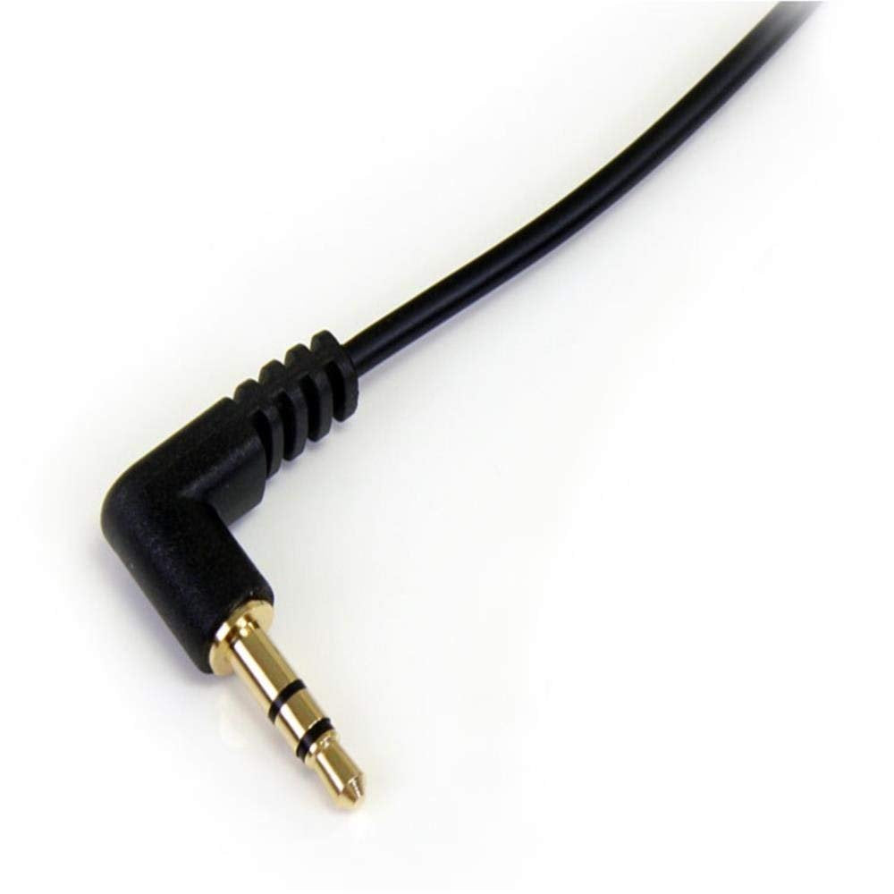 StarTech.com 15 ft. (4.6 m) 3.5mm Audio Cable - 3.5mm Slim Audio Cable - Gold Plated Connectors - Male/Male - Aux Cable (MU15MMS), Black
