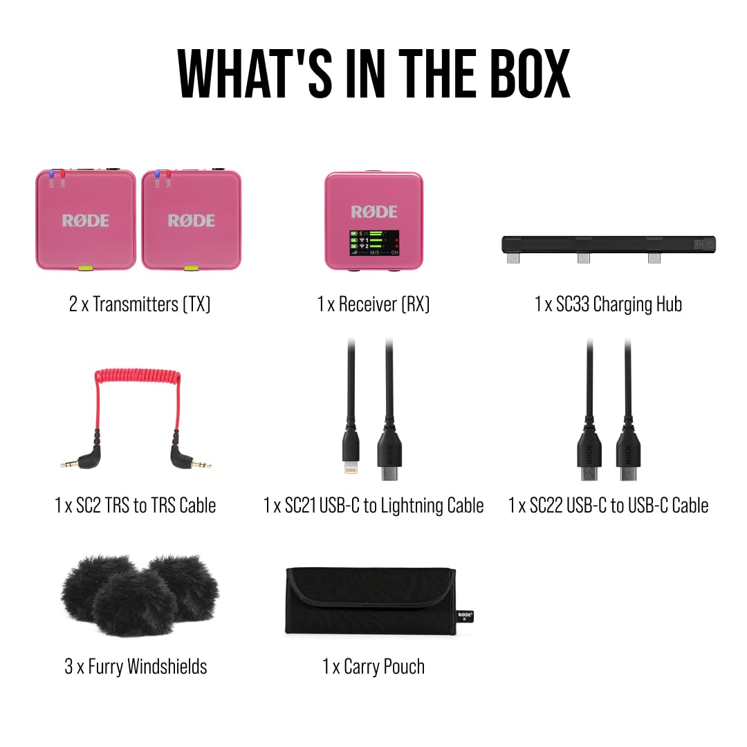 RØDE Wireless GO II Ultra-compact Dual-channel Wireless Microphone System with Built-in Microphones, On-board Recording and 200m Range for Filmmaking, Interviews and Content Creation