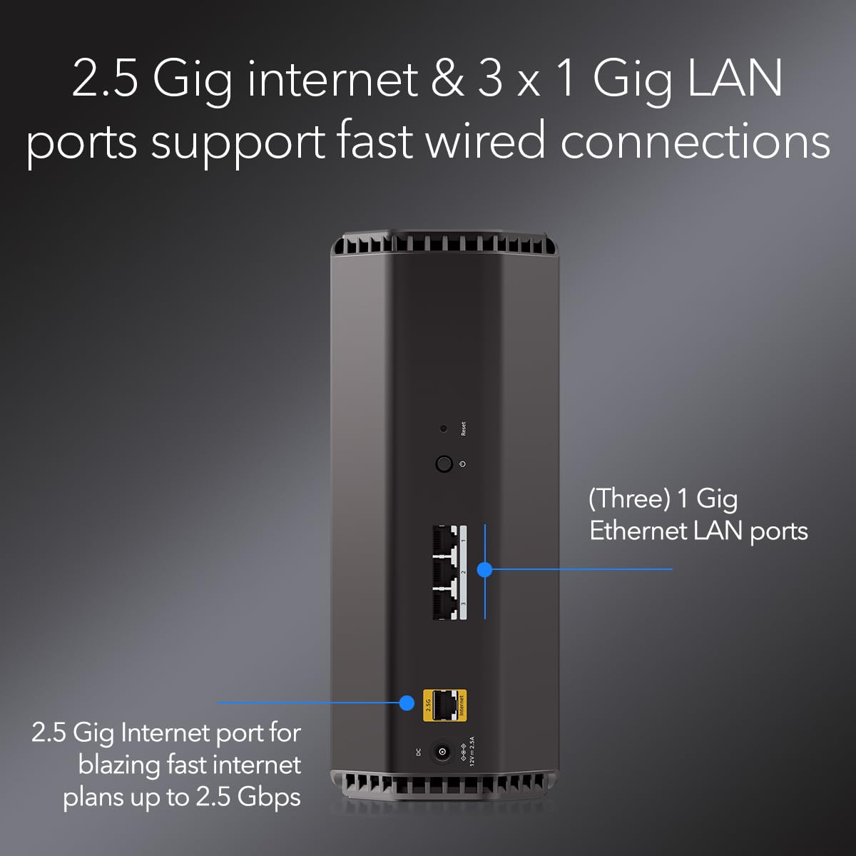 NETGEAR Nighthawk Dual-Band WiFi 7 Router (RS100) – Router Only, BE3600 Wireless Speed (up to 3.6 Gbps) - Covers up to 2,000 sq. ft., 50 Devices – 2.5 Gig Internet Port - Free Expert Help
