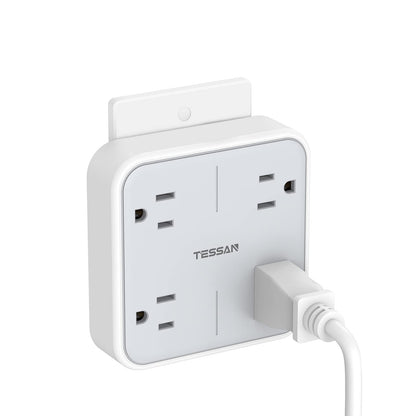TESSAN Multi Plug Outlet Extender, Surge Protector Splitter with 3 USB (1 USB C Port) Wall Charger, Multiple Expander for Travel, Home, College Dorm Room