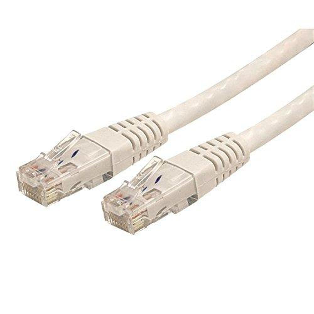 StarTech 6ft CAT6 Ethernet Cable - White CAT 6 Gigabit Ethernet Wire -250Mhz 100W PoE RJ45 UTP Molded Network Patch Cord with Strain Relief (C6PATCH6WH)