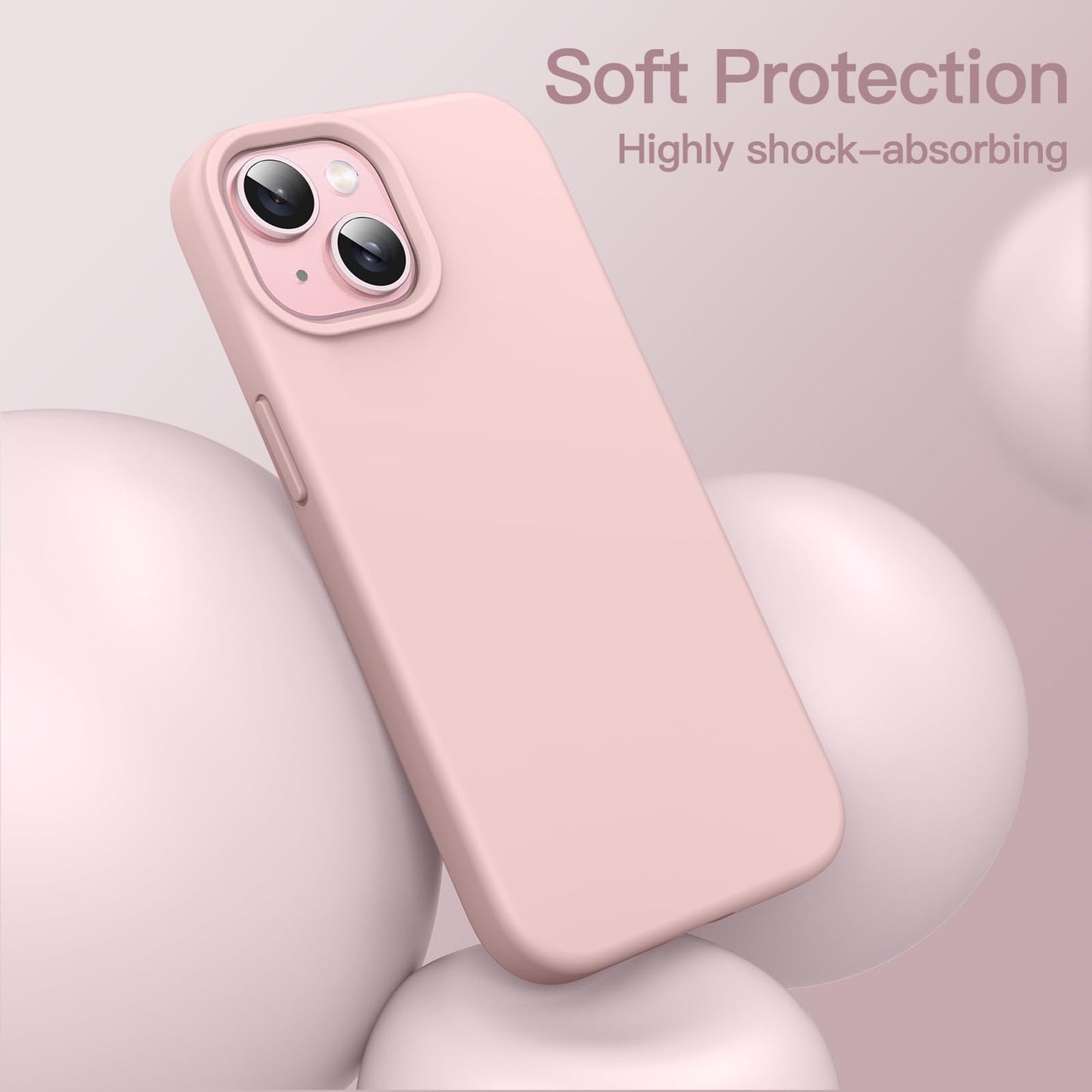 JETech Silicone Case for iPhone 15 Pro Max 6.7-Inch, Silky-Soft Touch Full-Body Protective Phone Case, Shockproof Cover (Black)