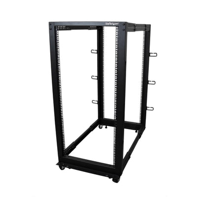 StarTech 42U 4-Post Server Rack, 19in Open Frame Rack with 40in (101cm) Mounting Depth and 1323lb (600kg) Weight Capacity, Mobile or Floor Mount IT Rack