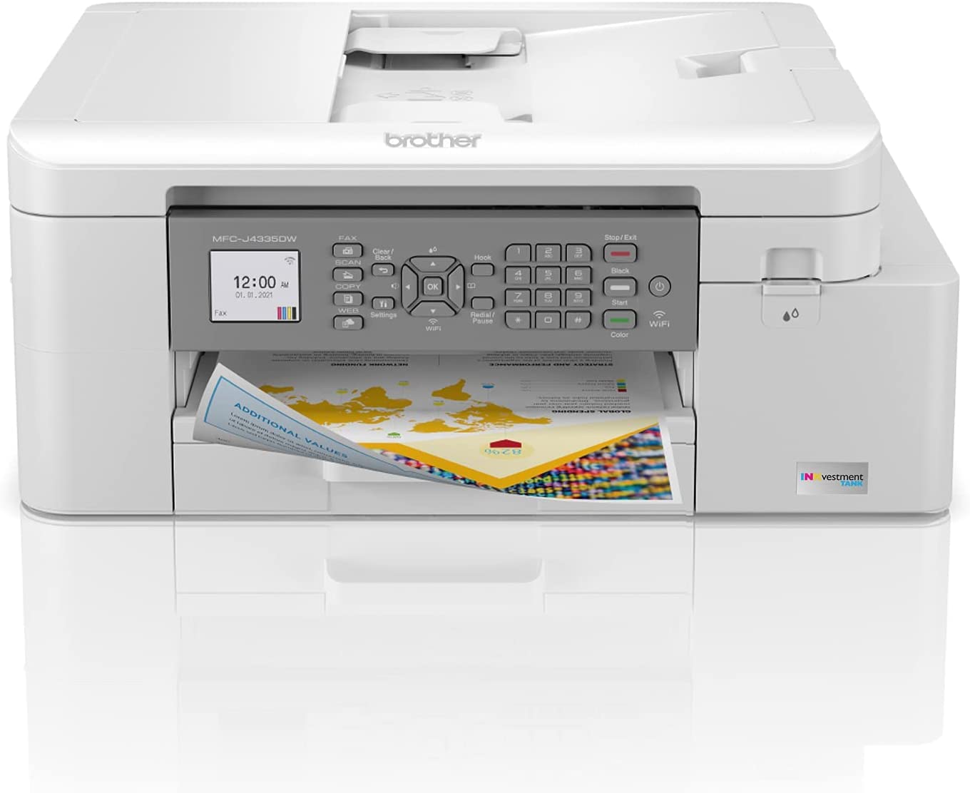 Brother INKvestment 4355 Wireless Color Inkjet All-in-One Printer with 1.8” Color Display and Manual Feed Slot | Includes Refresh Subscription Trial(1) (MFC-J4355DW)