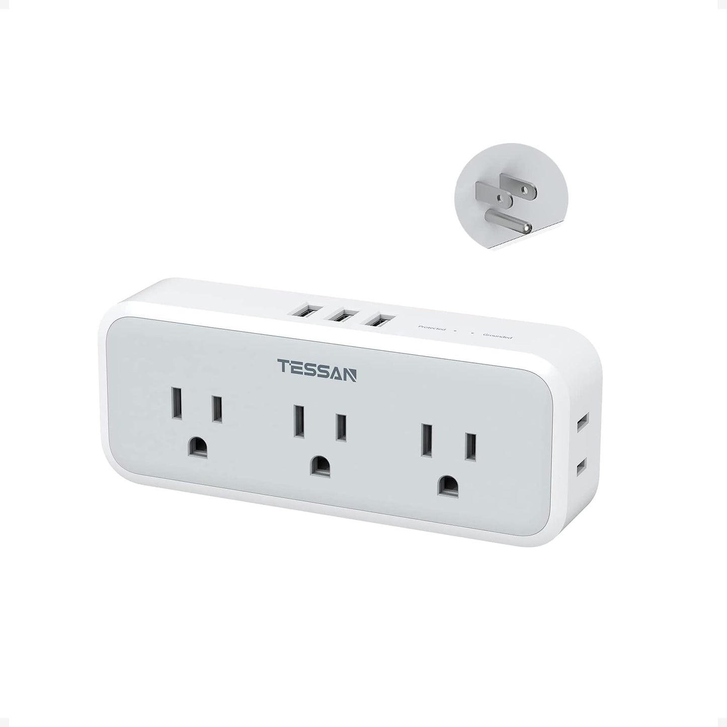 Multi Plug Outlet Extender, TESSAN Surge Protector Wall Plug Splitter with 5 Electrical Outlet Expander, Multiple Plug Adapter for Travel Home Office