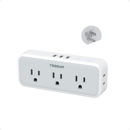 Multi Plug Outlet Extender, TESSAN Surge Protector Wall Plug Splitter with 5 Electrical Outlet Expander, Multiple Plug Adapter for Travel Home Office