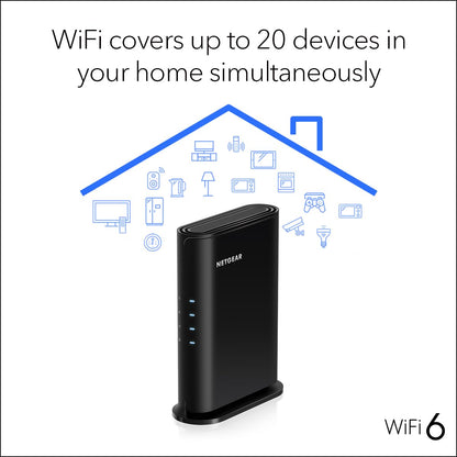 NETGEAR Nighthawk WiFi 6 Router (RAX36) – Router Only, AX3000 3 Gbps Wireless Speed – Dual-Band Gigabit Internet – Covers 2,000 sq. ft., 25 Devices – Built-in VPN, USB 3.0, Gaming