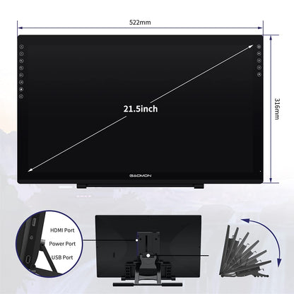 GAOMON PD1161 Drawing Tablet with Screen, Digital Art Tablet with Battery-Free Stylus, Tilt, 8 Shortcut Keys for Paint, Design, Illustration, Editing, 11.6-inch Graphics Tablet for Mac, Windows PC