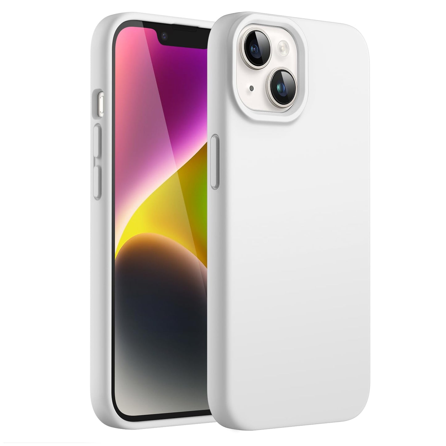 JETech Silicone Case for iPhone 14 6.1-Inch, Silky-Soft Touch Full-Body Protective Phone Case, Shockproof Cover with Microfiber Lining (Black)