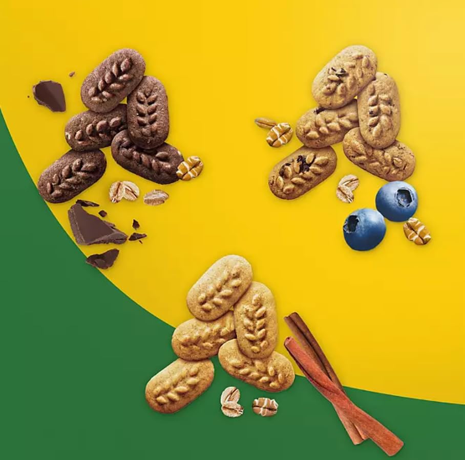 BelVita Breakfast Biscuits Variety Packs | 3 Natural Flavors - 12 Chocolate belVita Snack Packs, 12 Cinnamon Brown Snack Packs, and 12 Blueberry Snack Packs | Sameday Shipping